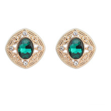 Yi Wu Market Alloy Earrings wholesale Ring Shape Big Stone Earrings